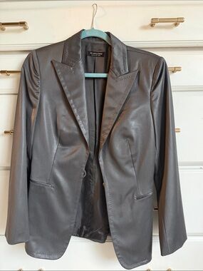 Marlow Satin-Finish Charcoal Gray Blazer